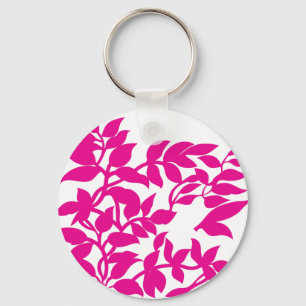 Porte-clés Métal Cercle   Motif Feuille Élégant
