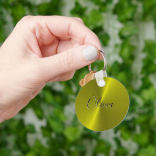 Porte-clés Métal jaune brillant