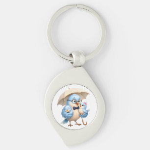 Porte-clés métallique Papa Oiseau Cadeau pour la f