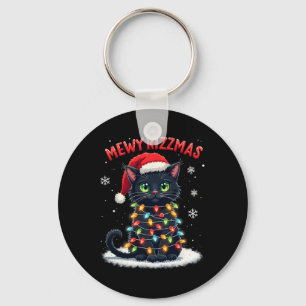 Porte-clés Mewy Rizzmas Drôle Père Noël Cat Mewing Joke Rizz 