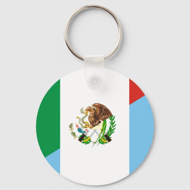 Porte-clés mexique guatémala symbole du pays à demi-drapeau (Recto)