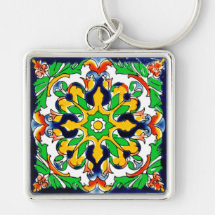 Porte-clés Mexique Talavera Terracotta Carrelage Design No 4