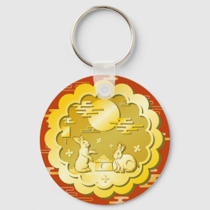 Porte-clés Mi-automne Festival Gold Mooncake Moon Rabbit