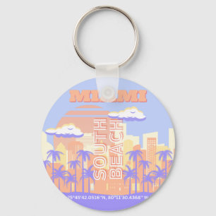 Porte-clés Miami Beach, Miami Travel Art, Preppy Room, Pastel