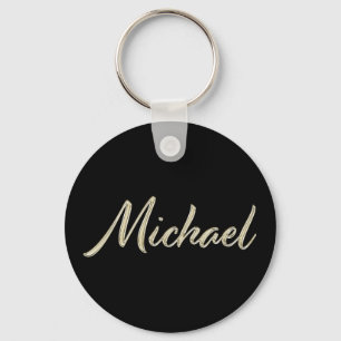 Porte-clés Michael Name Whitegold Button