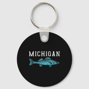 Porte-clés Michigan Walleye Pêcheur Pêcheur Angler Midwest