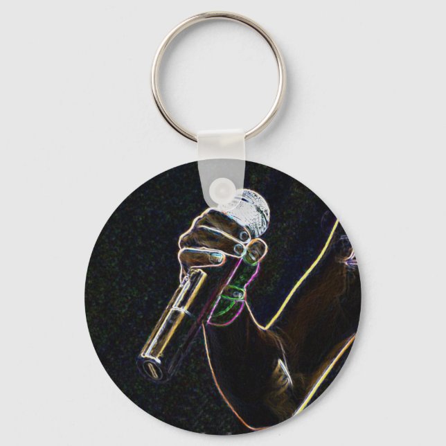 Porte-clés micro microphone chanteur de musique porte - clé (Recto)