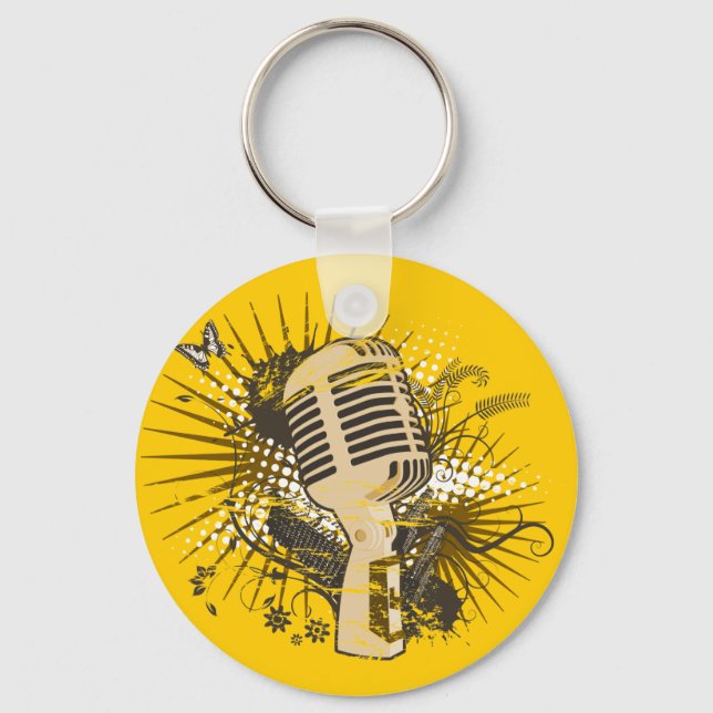 Porte-clés Microphone rétro (Recto)