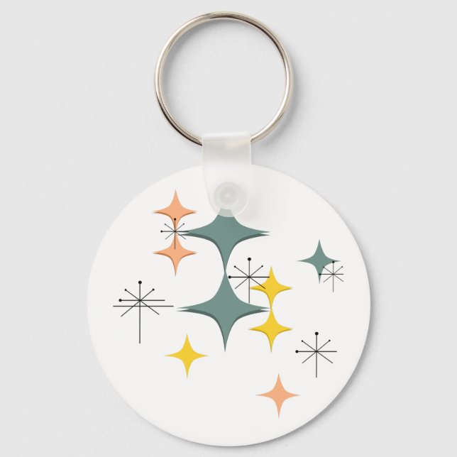Porte-clés Mid Century Modern Eames atomique Starburts person (Recto)
