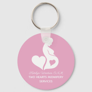 Porte-clés Midwife Beautiful Doula OBGYN Pink Personalized