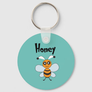 Porte-clés Miel Abeille Jaune Noir mignonne été
