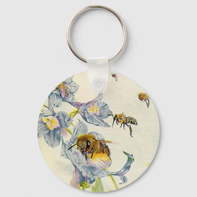Porte-clés Miel abeilles et fleur de gloire du matin Personna (Recto)
