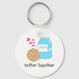 Porte-clés Mieux Ensemble Lait et biscuits Kawaii Aimer migno