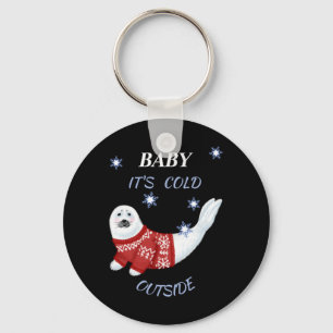 Porte-clés Mignon Bébé Il Fait Froid Dehors T Shirt Phoque D'