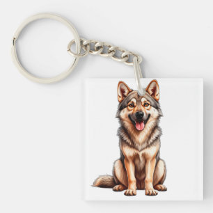 Porte-clés Mignon chien loup tchécoslovaque Amateur d'animaux