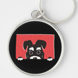 Porte-clés Mignon chiot Schnauzer miniature noir