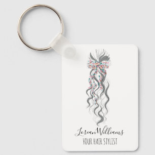 Porte-clés Mignon Coiffure Ondulée de Mariée Salon de Coiffur