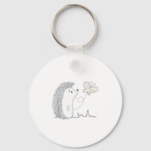 Porte-clés Mignon hérisson vintage &amp; papillon Art &amp; G