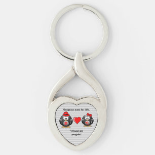 Porte-clés Mignon j'ai trouvé mon compagnon de pingouin pour