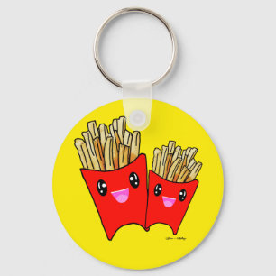 Porte-clés mignon kawaii frites fourrées