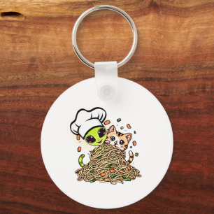 Porte-clés Mignon Kitten Chef Alien