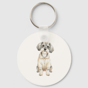 Porte-clés Mignon schnauzer chien aux longues oreilles 