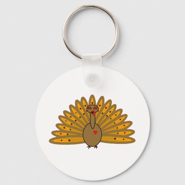 Porte-clés Mignon Thanksgiving Friendsgiving Turquie (Recto)