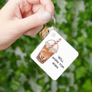 Porte-clés Mignon travaillera pour du boba Amusant amateur de