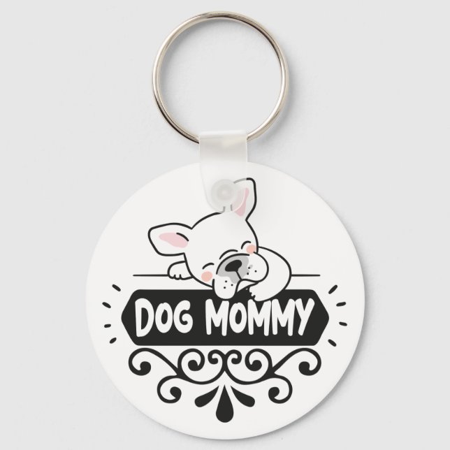 Porte-clés Mignonne chien maman amoureux des animaux de compa (Recto)
