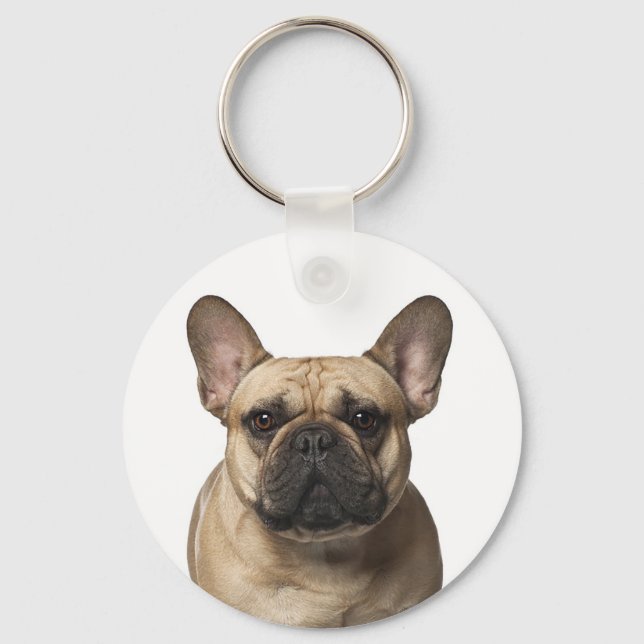 Porte-clés Mignonne Français Bulldog Maman Frenchie Papa Chie (Recto)