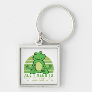 Porte-clés Mignonne grenouille faisant du yoga.