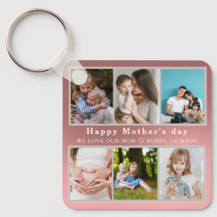 Porte-clés Mignonne I LOVE YOU MOM Happy Mother Day Photo Col