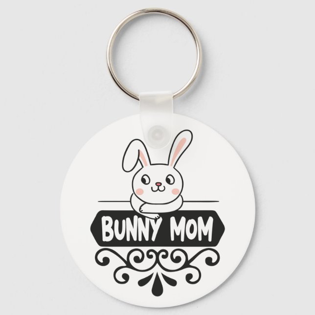 Porte-clés Mignonne lapin maman lapin amant (Recto)