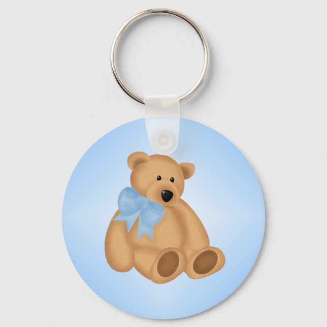 Porte-clés Mignonne Ours Teddy, Pour Bébé Garçon (Recto)