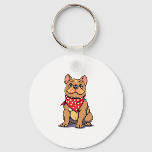Porte-clés Mignonne Pitbull Bulldog avec Bandana Amusante Chi
