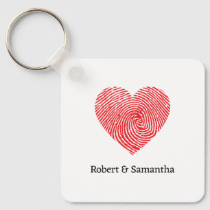 Porte-clés Mignonne rouge amour empreinte coeur valentine