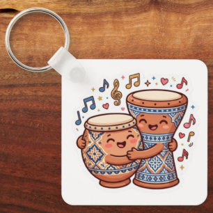 Porte-clés Mignons Tambours Traditionnels Marocains En Argile