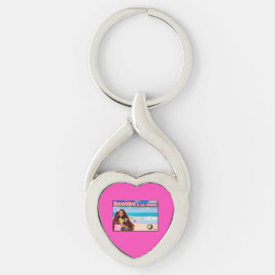 Porte-clés Mikitiez Thaïlande plage de coco lotus rose blanc