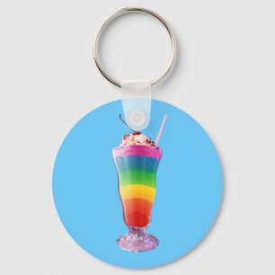 Porte-clés Milkshake arc-en-ciel