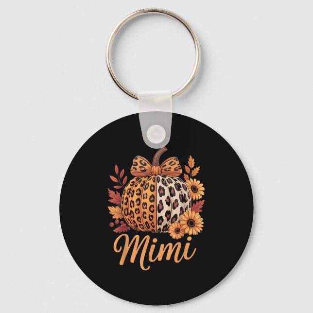 Porte-clés Mimi Thanksgiving Leopard Pumpkin Sunflower Coquet (Recto)