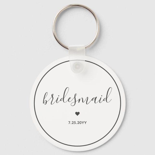 Porte-clés Mini et Elegant script bridesmaid (Recto)