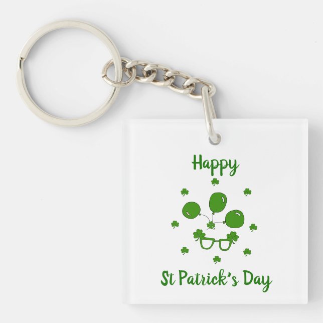 Porte-clés Mini Mignonne Bonne St Patrick Joyeuse Journée (Devant)