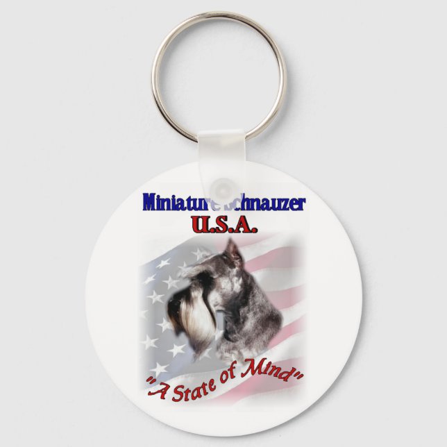 Porte-clés Miniature Schnauzer États-Unis (Recto)