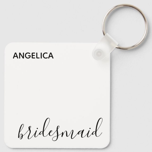 Porte-clés Minimal de la typographie moderne Mariage Bridesma (Dos)