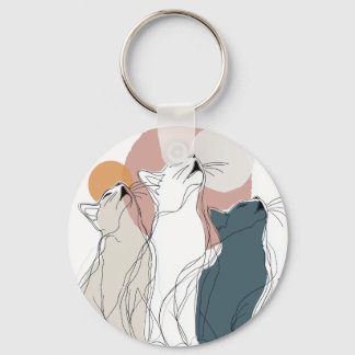 Porte-clés Minimalist Daisy Flowers Metal Keychain