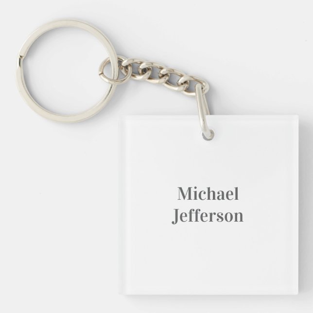 Porte-clés Minimalist Professional Modern Plain Name Title (Devant)
