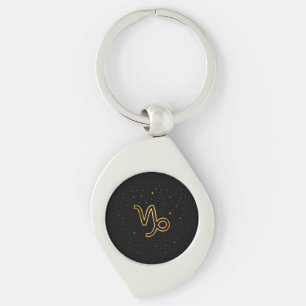 Porte-clés minimaliste en or du zodiaque Capricorn