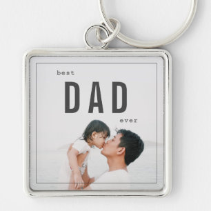 Porte-clés Minimaliste photo Meilleur papa jamais Fête des pè