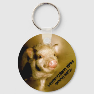 Porte-clés Minischwein "Keep calm and good luck"