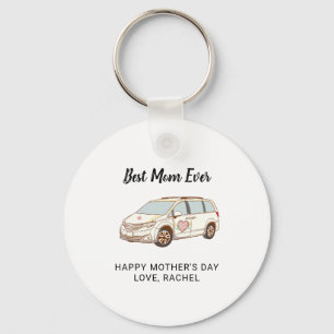 Porte-clés Minivan Maman Fête des Mères Mignonne Meilleure Ma
